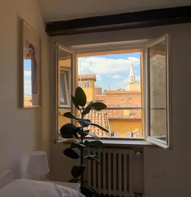 Letto o letti in una camera di Domus Pioppa