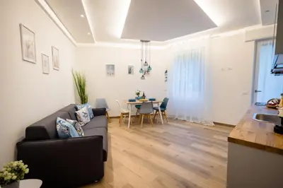 Area soggiorno di ELEGANT HOUSE BY THE SEA RAPALLO - 50 meters from the beach ,near Portofino
