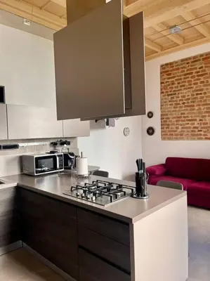 Cucina o angolo cottura di Dimora Boezio7, cozy and charming place in center with private parking