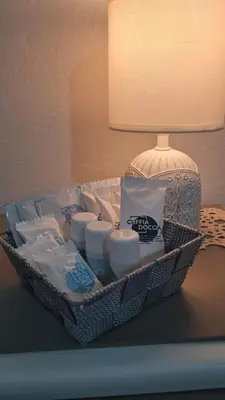 Letto o letti in una camera di Tana della Lavanda