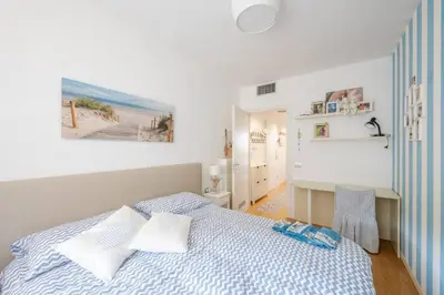 Letto o letti in una camera di SeaView Cavi B. [100mt dal Mare]
