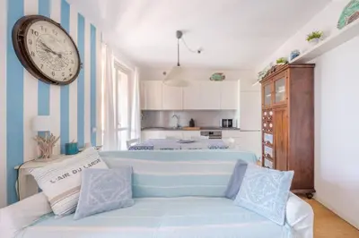 Letto o letti in una camera di SeaView Cavi B. [100mt dal Mare]