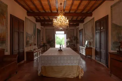 Letto o letti in una camera di Villa Cairoli Gonzaga