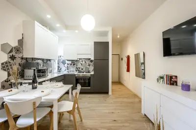 Cucina o angolo cottura di Nella CORTE DEL MULINO, 1 passo dal centro con parcheggio