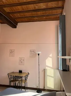 Planimetria di Minimal Studio con travi a vista