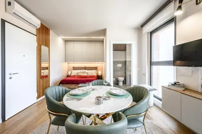 Letto o letti in una camera di Tiny House Tower