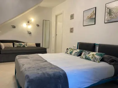 Letto o letti in una camera di Pae veciu camera privata con bagno