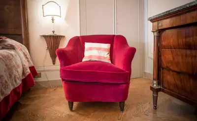 Letto o letti in una camera di Castello Di Mornico Losana