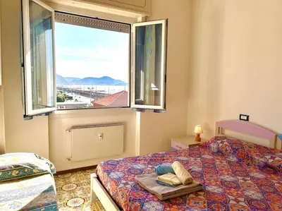 Letto o letti in una camera di Cavi Arenelle Due Terrazzi Vista Mare
