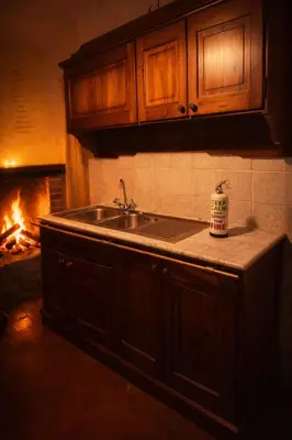 Cucina o angolo cottura di Un piccolo castello medioevale vicino 5 Terre