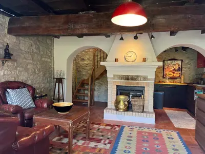 Area soggiorno di Il Rifugio - Cottage With Pool