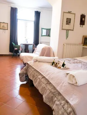 Letto o letti in una camera di bb Margherita seaside, 20 minutes from the Cinque Terre by train