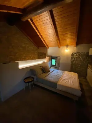 Letto o letti in una camera di Serenity B&B immerso tra i monti d'Appennino