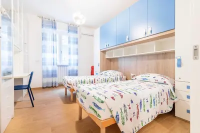Letto o letti in una camera di Casa bianca, Levanto