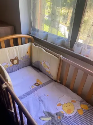 Letto o letti in una camera di Cascina Bruna - Terrazza panoramica e giardino a Bobbio, Val Trebbia