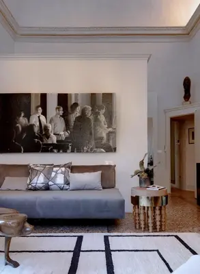 Area soggiorno di Palazzo Giacometti Suites