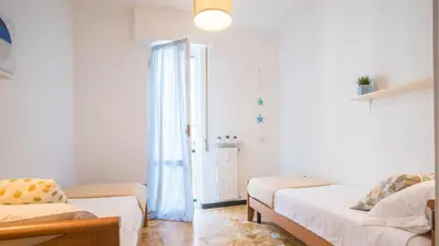 Letto o letti in una camera di 006B - Casa Mare Blu, CENTRO di Riva Trigoso e 300m dalla SPIAGGIA
