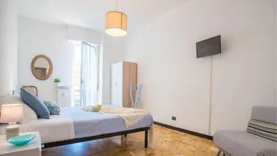 Letto o letti in una camera di 006B - Casa Mare Blu, CENTRO di Riva Trigoso e 300m dalla SPIAGGIA