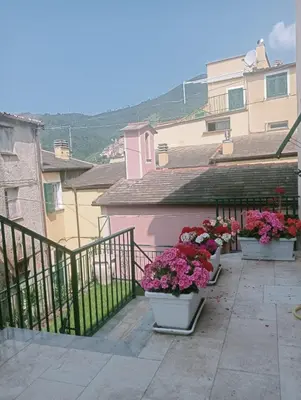 Vista generica sulle montagne o vista sulle montagne dall'interno della casa vacanze