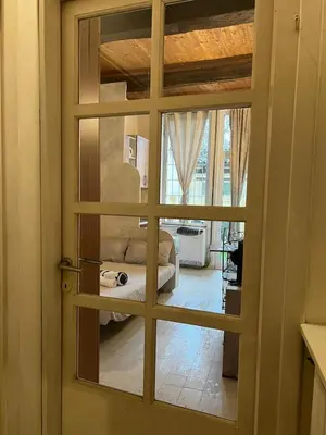 Letto o letti in una camera di Rifugio con cortile