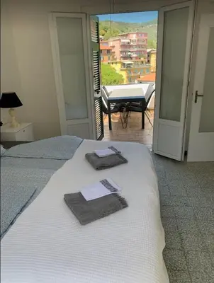 Letto o letti in una camera di Casa Sant'Anna