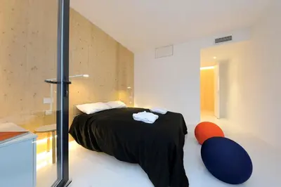Letto o letti in una camera di Luxury Minimalist Villa Pool Seaview Liguria