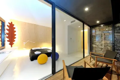 Letto o letti in una camera di Luxury Minimalist Villa Pool Seaview Liguria