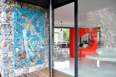 Area soggiorno di Luxury Minimalist Villa Pool Seaview Liguria