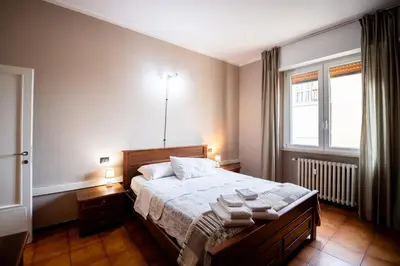 Letto o letti in una camera di Casa Letizia