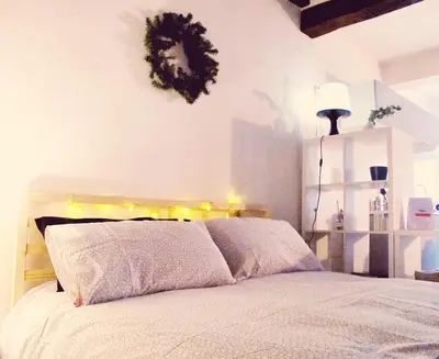 Letto o letti in una camera di Delizioso monolocale nel centro storico di Modena