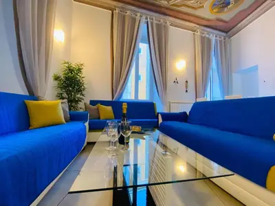 Area soggiorno di Apartment Charmante Wohnung mit Meerblick und Garage by Interhome