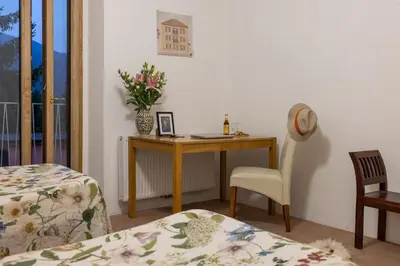 Letto o letti in una camera di Quiet Mountain Retreat near Cabella Ligure