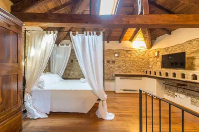 Letto o letti in una camera di Borgo Cadonega
