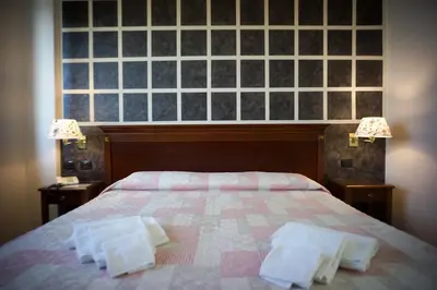 Letto o letti in una camera di Hotel Fidenza