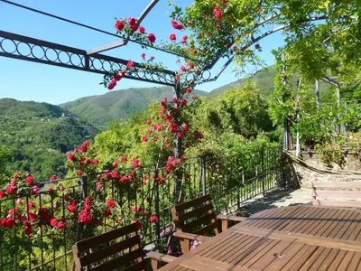 Vista generica sulle montagne o vista sulle montagne dall'interno della casa vacanze