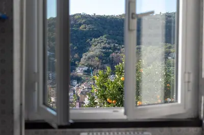 Vista generica sulle montagne o vista sulle montagne dall'interno dell'appartamento