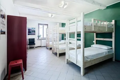 Letto o letti in una camera di Cascina La Goliarda