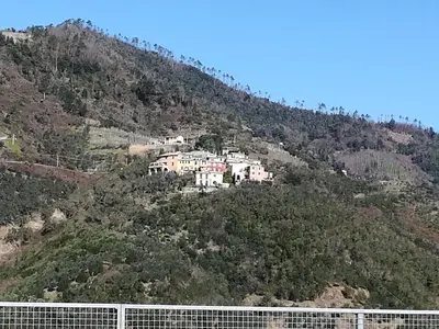 Vista generica sulle montagne o vista sulle montagne dall'interno della casa vacanze