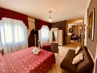 Letto o letti in una camera di Art Hotel Pandos
