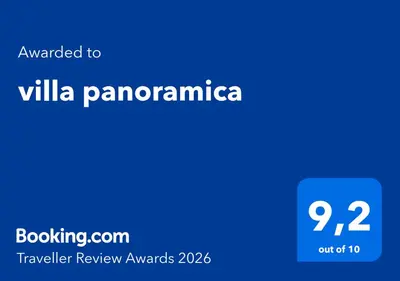 Certificato, attestato, insegna o altro documento esposto da villa panoramica