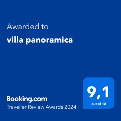 Certificato, attestato, insegna o altro documento esposto da villa panoramica