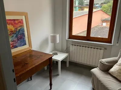 Area soggiorno di Giobea Apt - in the center - by the sea - with AC