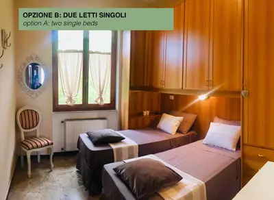 Letto o letti in una camera di Appartamento a Moneglia, tra Portofino e le Cinque Terre