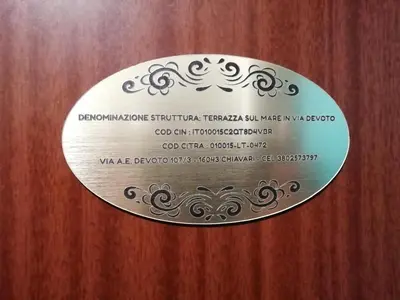Certificato, attestato, insegna o altro documento esposto da TERRAZZA SUL MARE IN VIA DEVOTO