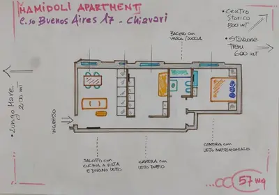 Planimetria di Mamidoli apartment, exclusive area in Chiavari