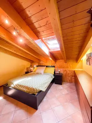 Letto o letti in una camera di Appartamento vista colline
