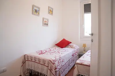 Letto o letti in una camera di 025 - Casa Panoramica in centro, 90metri SPIAGGIA VISTA MARE con TERRAZZO Vista Portofino