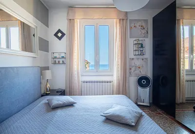 Letto o letti in una camera di Cà du Gian, ad un passo dal mare