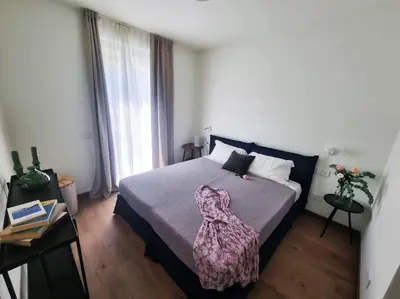 Letto o letti in una camera di Villa al Cio, Bonassola